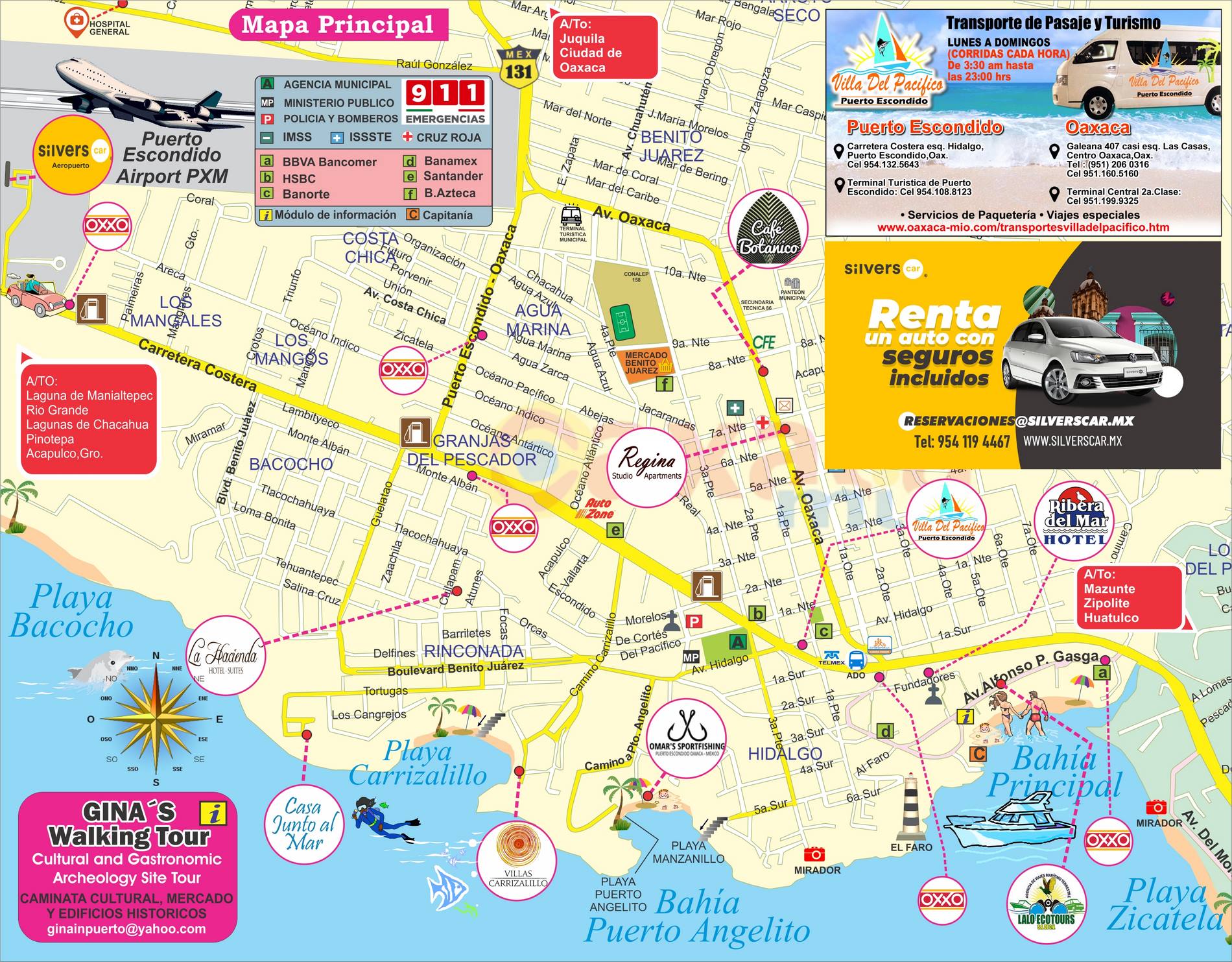 Maps of Puerto Escondido